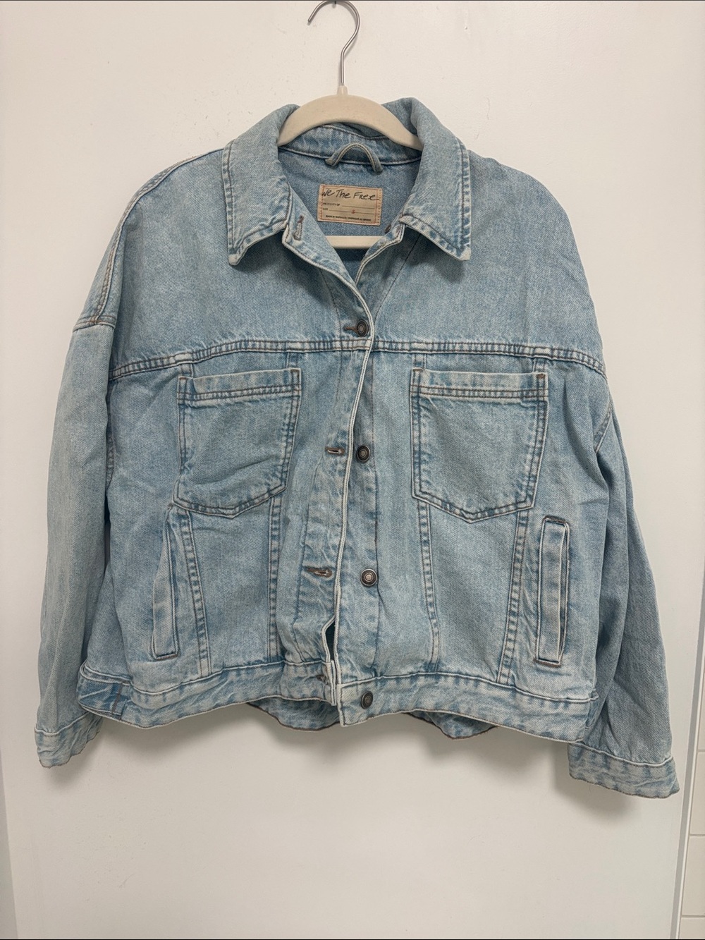 We The Free Light Blue Oversized Denim Jacket